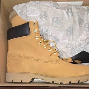 Timberland Wheat Nubuck Men's Lace-Up Boots with Black Collar